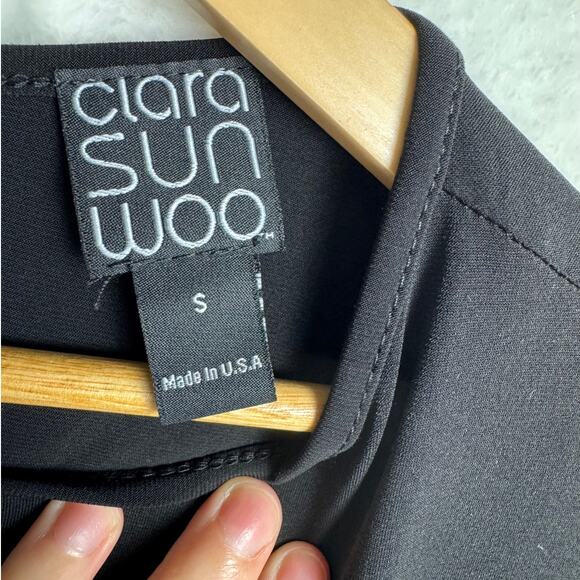 Clara Sun Woo Tank Top Asymmetrical Hem Black Small - Picture 6 of 7